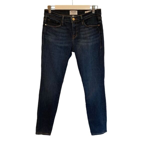 FRAME Denim Le Skinny de Jeanne Crop Medium Wash Jeans Women's 27 - Picture 2 of 5
